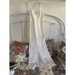 Vintage Slip Lingerie Dress Full Length Sz 32 Bust Grannycore White Lace